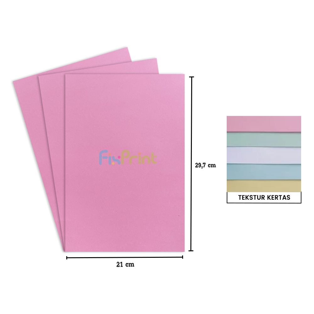 Kertas Brief Card A4 160gr isi 20Lmbr Merah Muda, Kertas Manila BC (Brief Card) A4 210mm x 297mm For Inkjet Laserjet isi 20Lmbr Paper Brief Pink